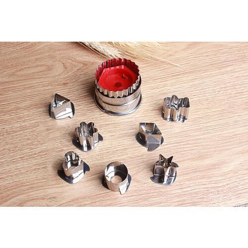 7pcs/lot Stainless Steel DIY Vegetable Fruit Cutting Tool Cookie Cutter Stencil Sandwich Embossed Mold Cake Baking Mould ELB 005