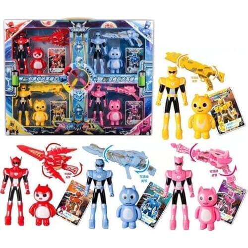 8pcs/set New 4 MiniForce Transformation Toys X Volt Semey Air Force Secret Commando Kids Toys Christmas Gift MF009