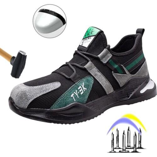 Summer Indestructible Work Shoes With Men Steel Toe Cap Safety Boots Puncture-Proof Work Sneakers Breathable Causal Safety Shoes
