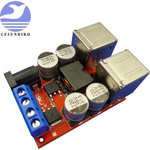 CFsunbird DC-DC vehicle charging module 8V-35V 5V 8A power supply depressurization module 4 port USB output mobile charger