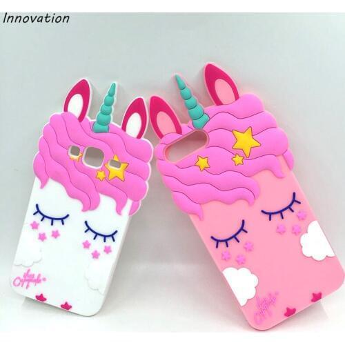 Phone Cases For Samsung Galaxy J2 Prime J5 on5 J7 on7 2016 Cartoon Unicorn Soft Silicone Horse Ears Back Cover Capa Grand Prime