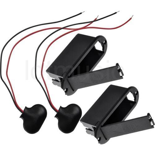Guitar 9V Battery Box Holder Case For Active Pickup Preamp AMP with Connector 2 Set