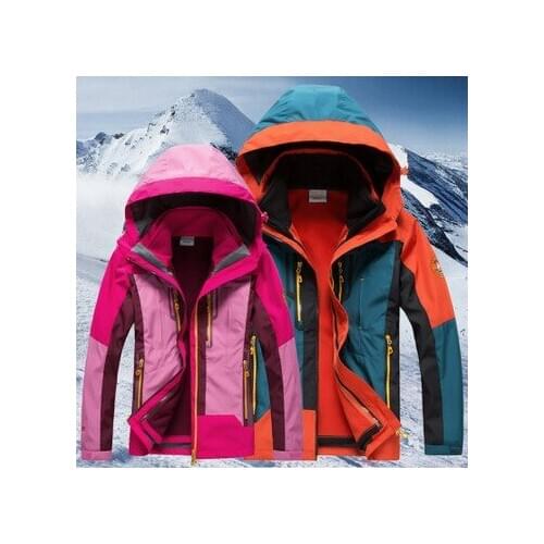 Outdoor Hot Sale 3 in 1 Free Shipping waterproof windproof men women jacket couple breathable sports climbing camping ski coat