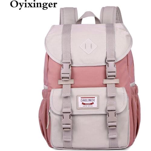 High Quality Canvas Laptop Backpack Women Pink Backpack Schoolbag For Teenager Girls Travel Bagpack Mochila Feminina Sac A Dos