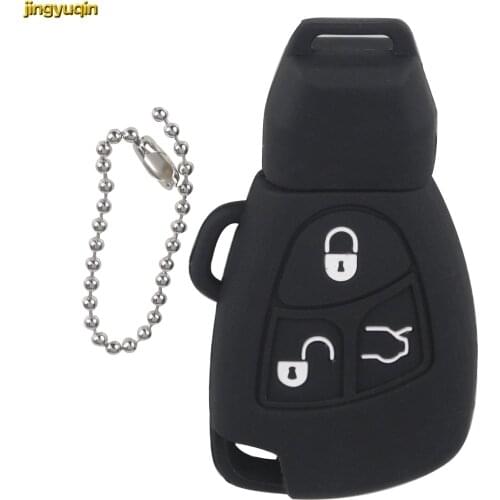 Jingyuqin 20pcs 3 Buttons Silicone Auto Car Key Case Cover for Mercedes for Benz B C E ML S CLK CL FOB Cover Case