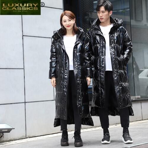 Hooded Jacket Womens Down Thick Winter Coat Men Clothing 2021 Korean Warm Long Duck Down Jackets Fashion Outwear LW1654