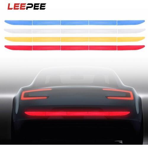 LEEPEE Car Reflective Sticker Safety Trunk Warning Sticker Strip Nano Tape Strip For Safety Driving Anti-Collision Car-styling