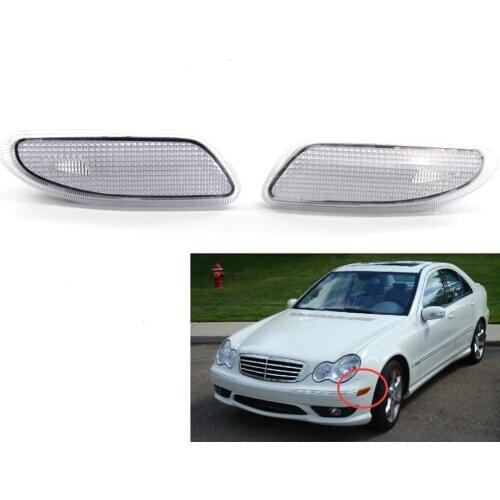 Left Right Marker Light Bumper Turn Signal Lamp For Mercedes-Benz W203 C-Class C230 C350 C280 C240 Clear 2038200721, 2038200821