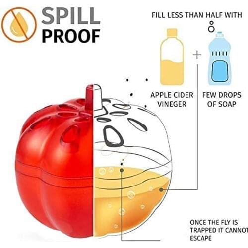 2pcs Fruit Fly Trap For Kitchens Safe Non-toxic Fly Killer Indoor Fly Trap Pumpkin Shape Reusable Silicone Kitchen Tool New