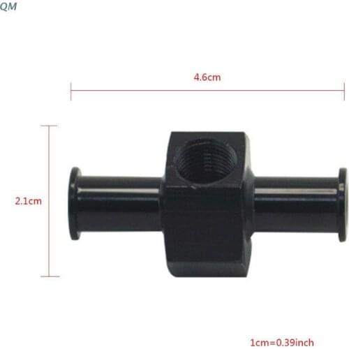 3/8" Metal Fuel Pressure Gauge Inline Barb Adapter Connector with 1/8" Port Blue/Black 13MF