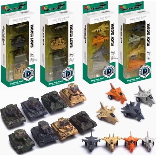 1:64 Mini-Jili Alloy Tank Fighter Model Airplane Retro Car Model Engineering Vehicle Toy