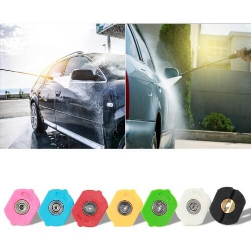 7pcs 1/4 inch Pressure Car Washer Jet Washer Lance Spray Nozzles Tip 7 Color High Speed Rotation Increases Clean Zone
