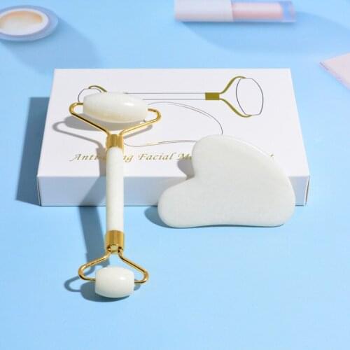 Natural Jade Massage Roller, Mushroom Massager, Face Lifting Tool, Gouache Scraper