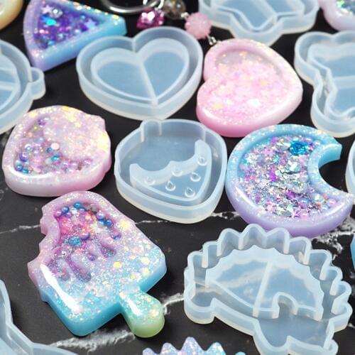 New Handmade Quicksand Epoxy Silicone Mold UV Heart Cat Horse Shape Epoxy Resin Molds Making Crafts Quicksand Model Mould