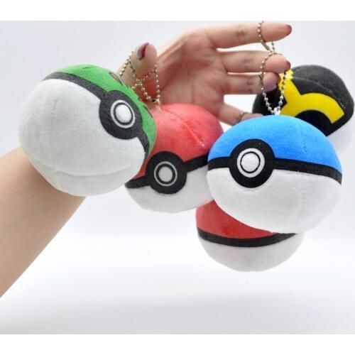 New Plush lovely Pendant 7cm colourful ball Electrode Voltorb blue red Soft Stuffed cool Dolls Christmas festival Gift for kid