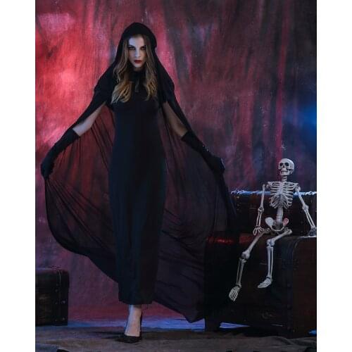 New Black Witch Woman Costum Halloween Costumes for Women Adult Vampire Cosplay Suit Carnival Party Anime Cosume Voodoo Dress