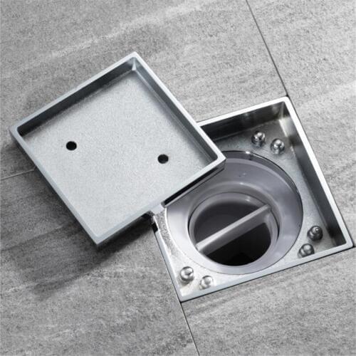 Same Floor Side Row Floor Drain Brass chrome Shower Invisible Floor Drain Bathroom Toilet Deodorant Floor Drain