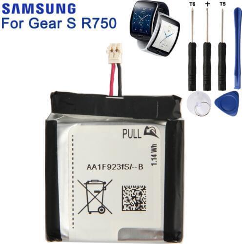 SAMSUNG Original Replacement Battery For Samsung Gear S SM-R750 R750 Smart Watch Authentic batteries 300mAh