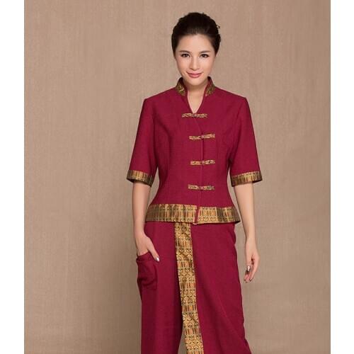 Thai Spa Beauty Salon work clothes beautician Shop work Uniform foot bath technician health care Store Asian Massage clothing