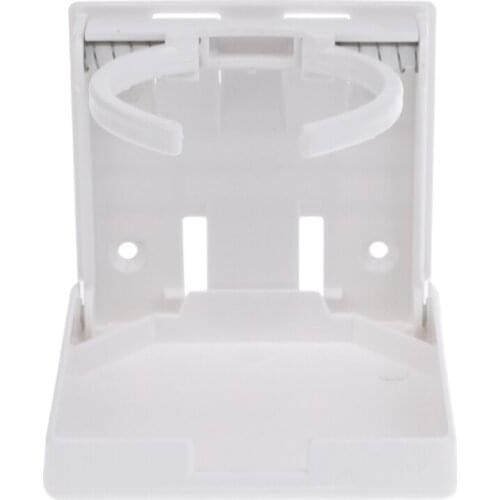 ADJUSTABLE FOLDING WHITE DRINK HOLDERS- Boat/Marine/Caravan/Car/4x4/RV/Cup