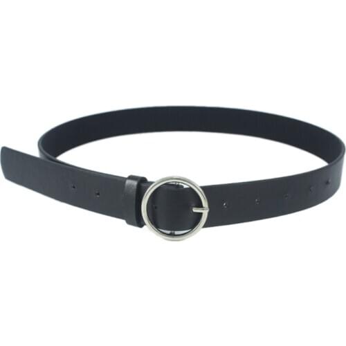 Hot 2019 PU leather punk belt Round Metal Circle Belts Hot Designer Brand Punk O Ring leather belts