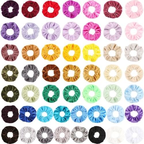 51Pcs/ Lot Velvet Scrunchies Pack Elastic Hair Bands For Women Or Girls Hair Accessories Ponytail Holder Chouchou Cheveux Femme