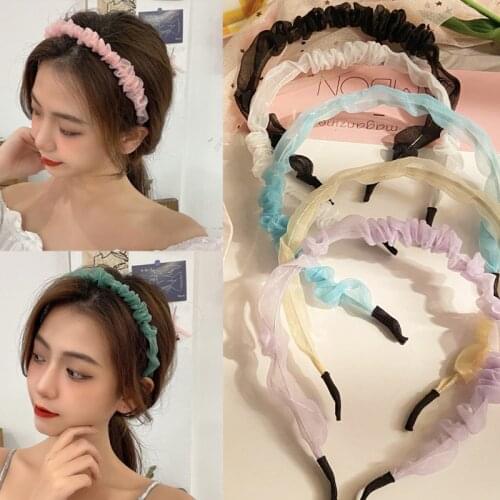 OrganzaShiny Scrunchies Colorful Headband For Women 2021 Hair Accessories Jewelry Headwear Hair Hoop Gift for Girl