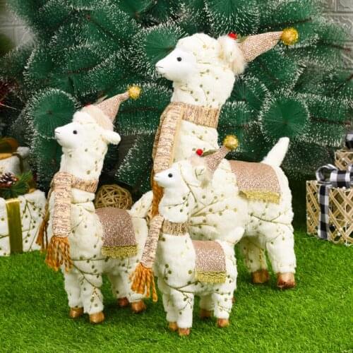 Christmas Alpaca Plush Doll Pendant Christmas Tree Ornament Christmas Decoration for Home Xmas Gifts Navidad 2022
