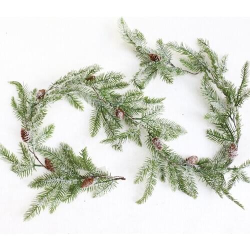 170CM Christmas Decor Rattan DIY Garland Christmas Tree Ornaments Green Tree Branches Christmas Party Supplies