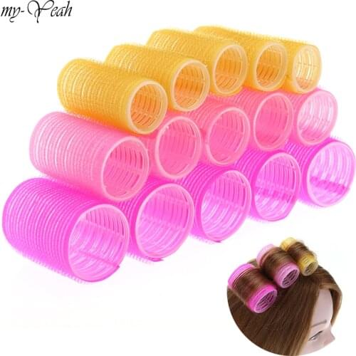 15pcs/Set 3 Sizes Hairdressing Self-Adhesive Hair Curler Rollers Home Use DIY Magic Styling Roller Roll Curler Beauty Tools