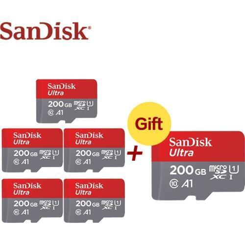 SanDisk Flash Card 200GB Memory Card 128GB C10 A1 U1 Micro SDXC SDHC Card 64GB TF Card High 32GB 5+1