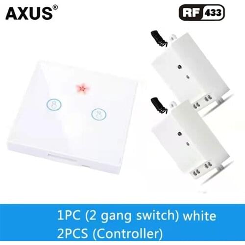 AXUS Touch Switch RF433Mhz Wireless Switch Wall RF Remote Control 10Amp Relay Receiver Transmitter for LED/Light AC 110V-220V