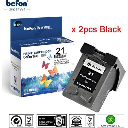 Befon X2 Compatible 21 Black Ink Cartridge Replacement for HP 21 for Deskjet F2180 F2280 F4180 F4100 F2100 F2200 F300 D1500