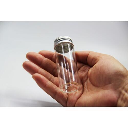 100pcs 30*70mm 30ml Glass Storage Bottle Mason Jars Glass Bottle Vial Oil Glass Jars Cheap Aluminum Cap Wedding Glass Bottles