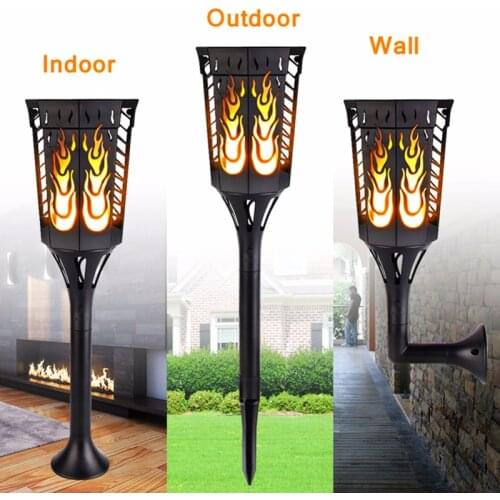 LED Solar Flame Lamp Outdoor Waterproof Landscape Lawn Lamp Dancing Flicker Lights For Home Garden Decor Four Installation Modes