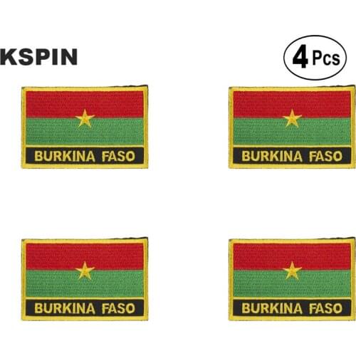 Burkina Faso Rectangular Shape Flag Iron on Saw on Patches Embroidered Flag Patches National Flag Patches for Clothing DIY