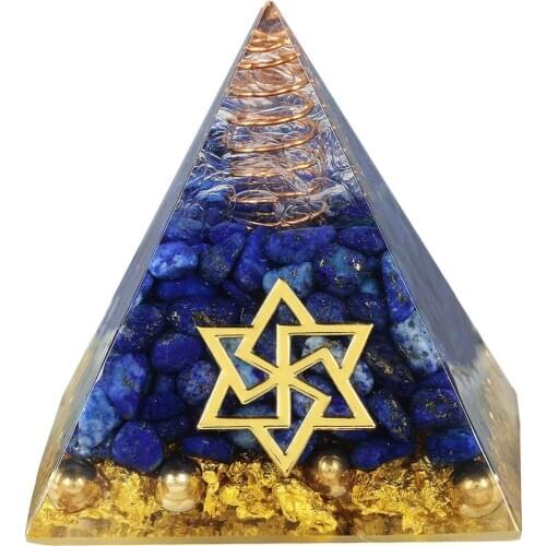 TUMBEELLUWA Orgonite Pyramid Healing Chakra Natural Stone Energy Generator Gabriel Enhance Creative Resin Crystal Jewelry Decor