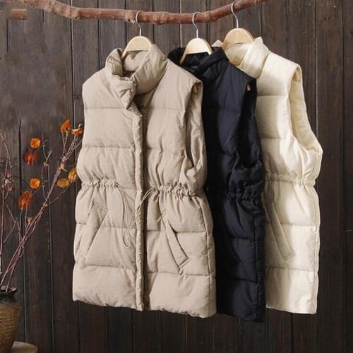 SEDUTMO Winter New Duck Down Jacket Women Vest Tunic Waistcoat Spring Puffer Jacket Slim Parkas ED1499