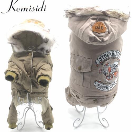 KEMISIDI Winter Pet Dog Clothes Warm Down Jacket Thich Cotton Coat S-XXL Hoodies for Chihuahua Small Medium Pet Dogs Puppy
