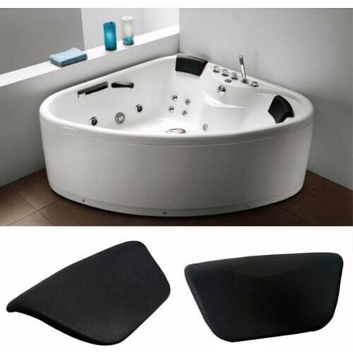 1pc PU Bath Pillow Bathtub Spa Head Rest Neck Support Back Comfort Gift Tub Black