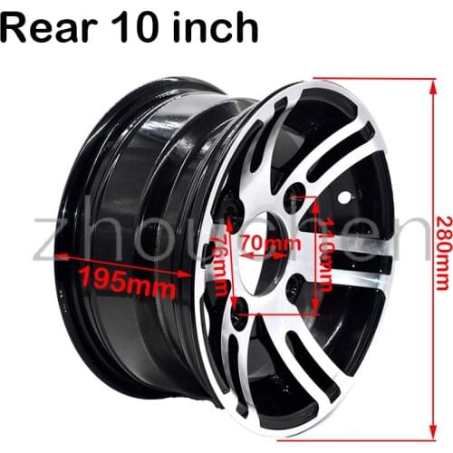 ATV 10-inch Aluminum alloy front and rear iron wheels for 22x10-10, 23 21 22x7-10 tires four-wheel Atv Go kart wheel parts