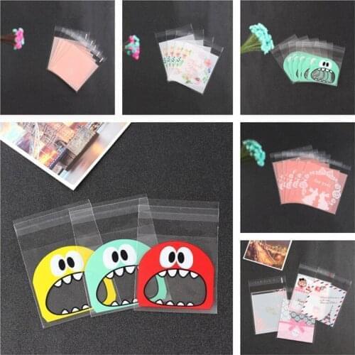 100pcs/lot Baking Packaging Candy Packing Bags Translucent Food Cartoon Packaging Bag Moon Cake Gift Pastry Package Bags