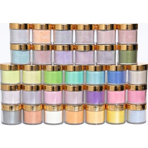 130Colors 1oz/jar Fast Dry Nail Acrylic Powder 2 In 1 French Nails Color 63-93 Glitter Gel Polish Nail Lacuqer Cosmetic Powder