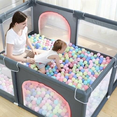 Baby Playpen Newborn Safety Barrier Fence Toddler Non-Slip Playground Arena Foam Crash Double Door Cottage Ball Pool 150*180CM