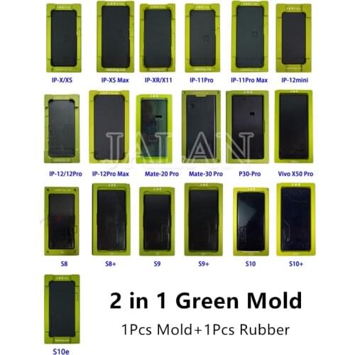 2 in 1 Green Mold Glass OCA LCD Screen Laminating Mould IP X XS MAX XR 11 Pro Max For Huawei P30 Pro Mate 20 30 Pro VIVO X50Pro