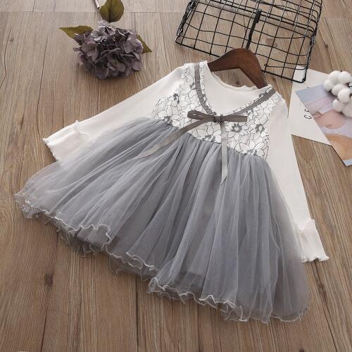 2018 girl fashion clothing set white long sleeved shirt+mesh tutu dress,girls kids 2pcs princess dresses suits