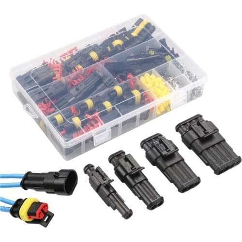 352PCS 1/2/3/4Pin HID Waterproof Terminal Electrical Automotive Wire DT Connector Plug Kit for Auto Car Marine Replacement Parts