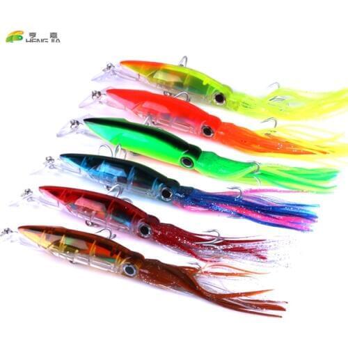 6pcs/lot 23cm 44g Marlin Tuna Trolling Lures Resin Head Trolling Skirts Lure Big Game Trolling Fishing Bait set