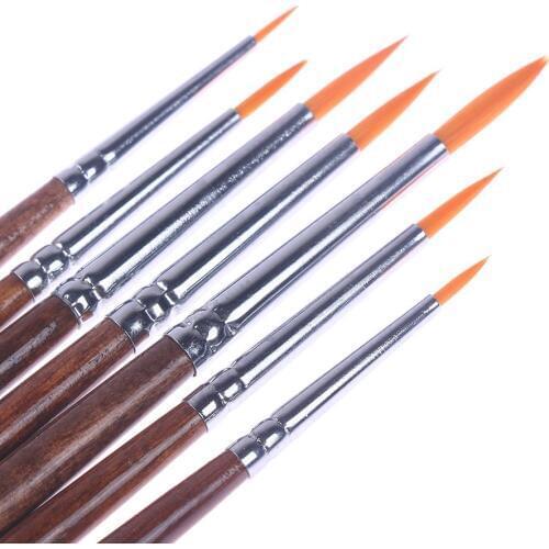 7Pcs/Set Professional Paint Brush Set Sable Hair Detail Miniature Acrylic Brushes Art Supplies