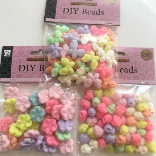 Acrylic butterfly skeleton flower beads for jewelry making Childrens necklace accessories spring color beads